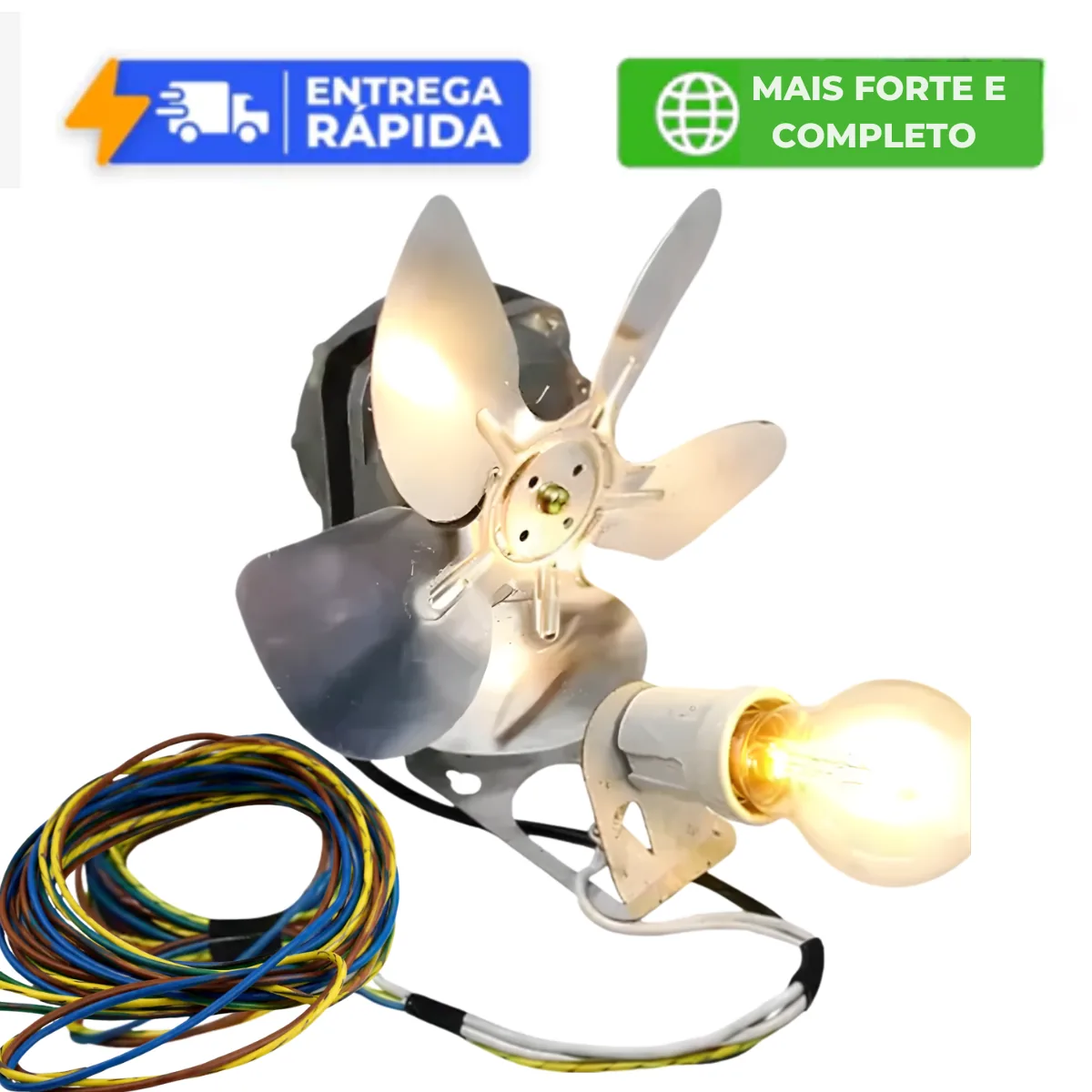 Exaustor 20cm Com Lâmpada Para Churrasqueira Com Cabo Anti-Chamas